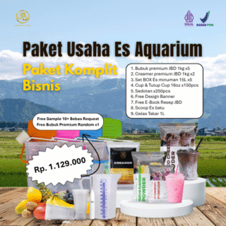 paket usaha komplit es aquarium