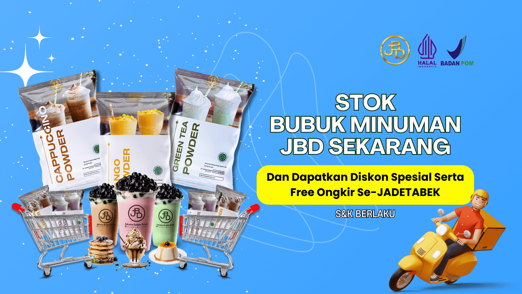 Supplier Bubuk Minuman Premium 47 stok bubuk minuman JBD sekarnag free ongkir se Jabetabek