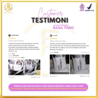 testimoni customer jakarta bubble drink varian taro