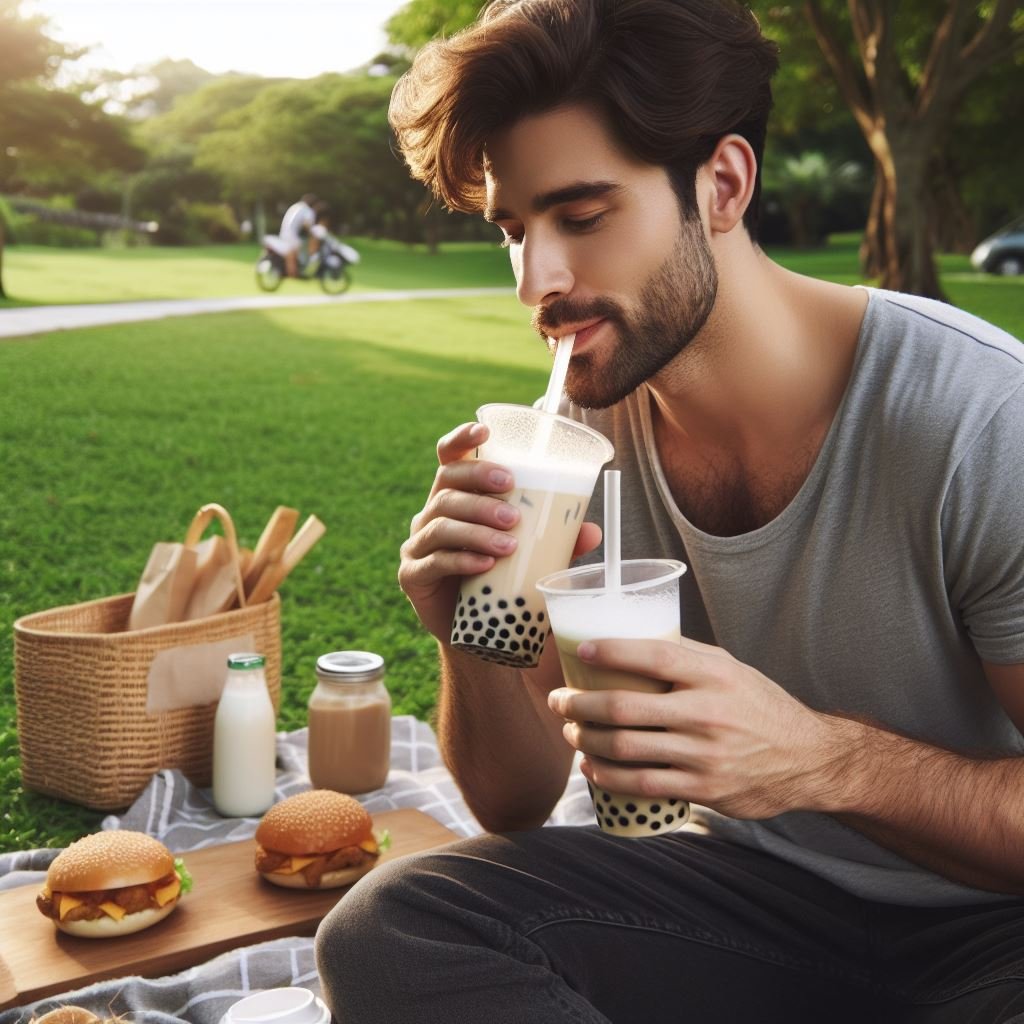 Ah, Bubble Drink Almond Milk Bikin Seger, Guys!