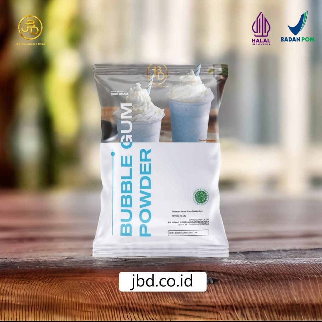 Jual Bubuk Minuman Bubble Gum dalam Kemasan Aesthetic