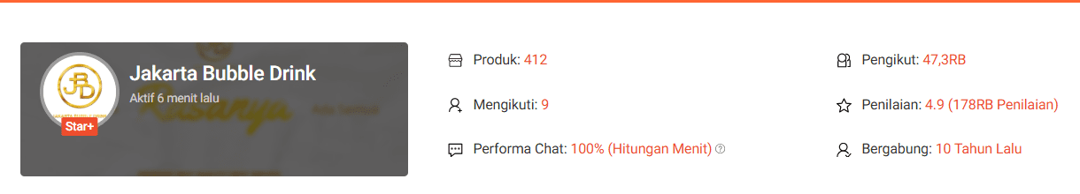 rating marketplace shopee bubuk minuman JBD