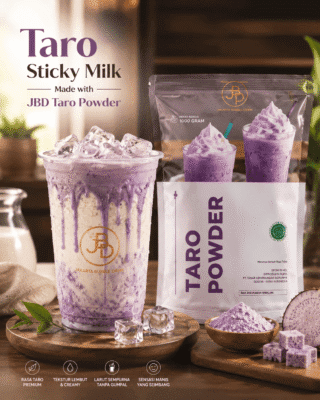 sticky milk taro by bubuk minuman JBD (2)