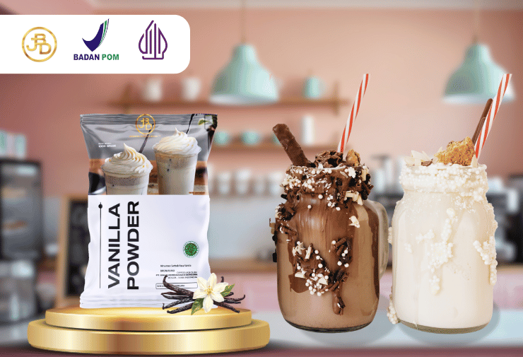 JBD Supplier Bubuk Minuman Vanilla Plain di Jakarta, Cocok untuk Minuman, Dessert, dan Cake