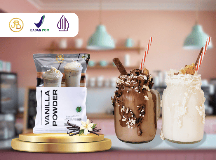 JBD Supplier Bubuk Minuman Vanilla Plain di Jakarta, Cocok untuk Minuman, Dessert, dan Cake