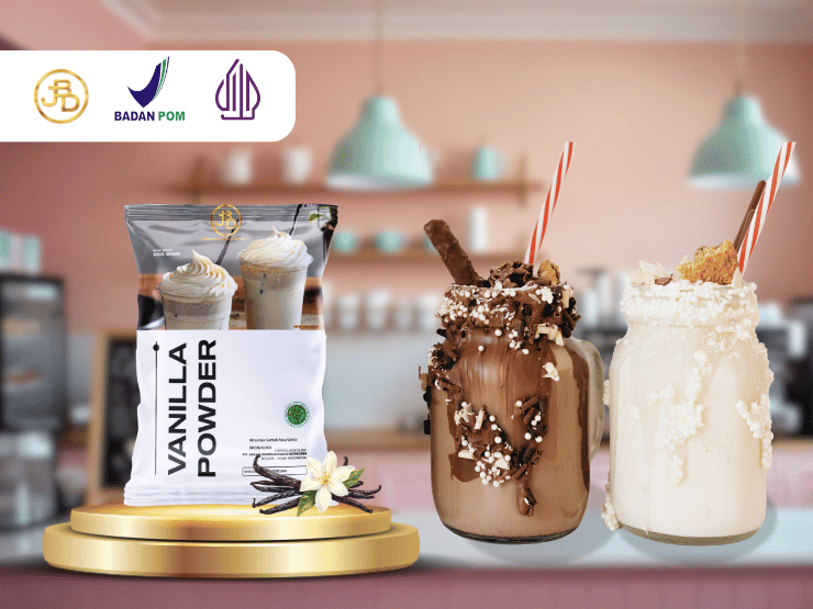 JBD Supplier Bubuk Minuman Vanilla Plain di Jakarta, Cocok untuk Minuman, Dessert, dan Cake