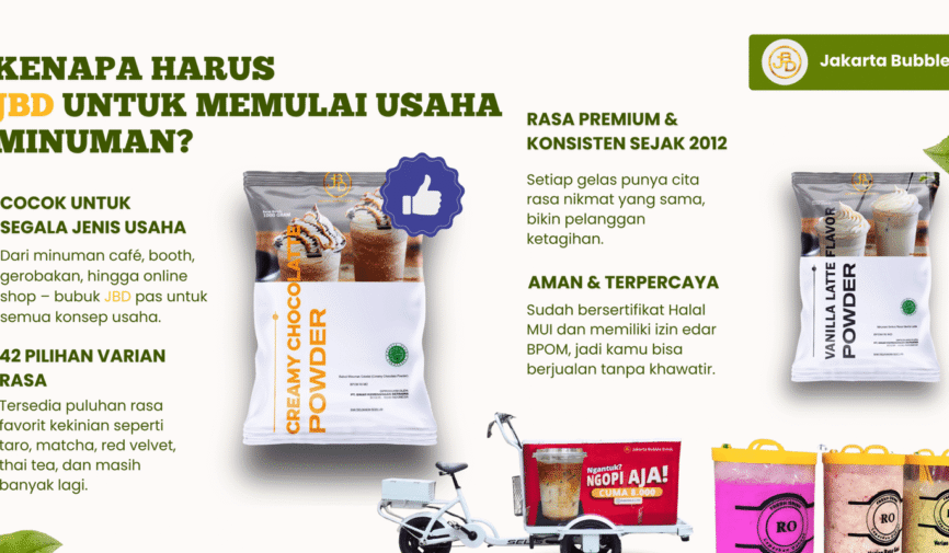 Supplier bubuk minuman JBD untuk umkm, cafe, resto hinggal franchise