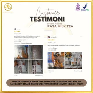 testimoni customer jakarta bubble drink varian milk tea