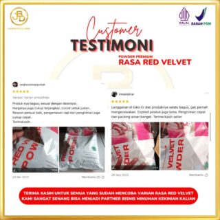 testimoni customer jakarta bubble drink varian red velve
