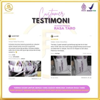 testimoni customer jakarta bubble drink varian tar