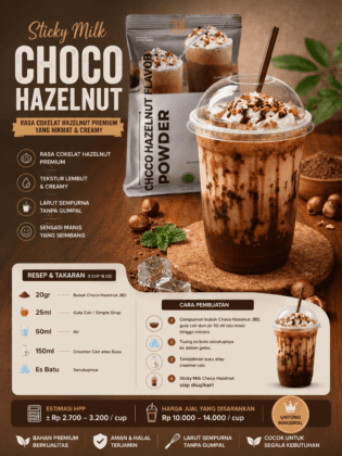 Resep Kreasi sticky milk choco hazelnut JBD