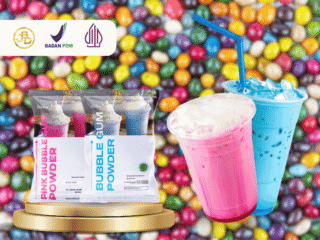 Bubble Gum dan Pink Bubble Gum JBD Dua Varian Bubuk Minuman Rasa Permen Karet Favorit